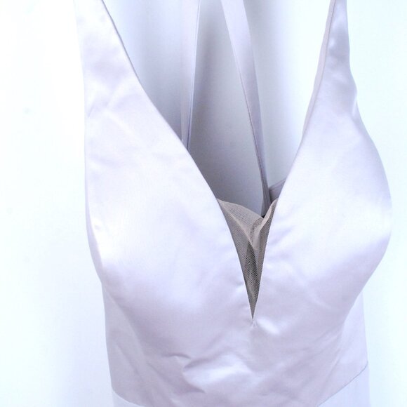 NWT Sorella Vita Satin and Chiffon Bridesmaid Dress Platinum Wedding Gala Ball - Picture 6 of 16